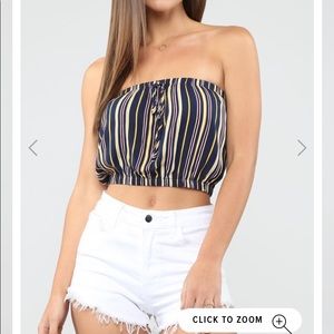 fashion ova- check me out top-Navy/combo